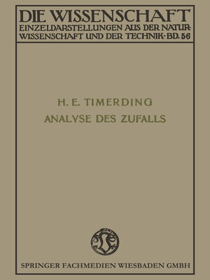 cover image of Die Analyse des Zufalls
